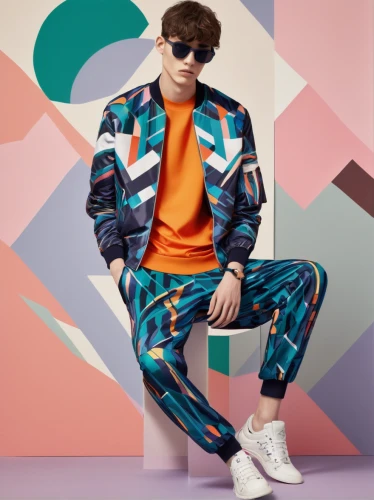 80's design,boys fashion,beatenberg,fashion vector,80s,patterned,colorful foil background,retro pattern,the style of the 80-ies,stylish boy,color background,retro eighties,man's fashion,fashionista,stylograph,teal and orange,colorful bleter,geometric style,checkered background,summer pattern,Illustration,Vector,Vector 05