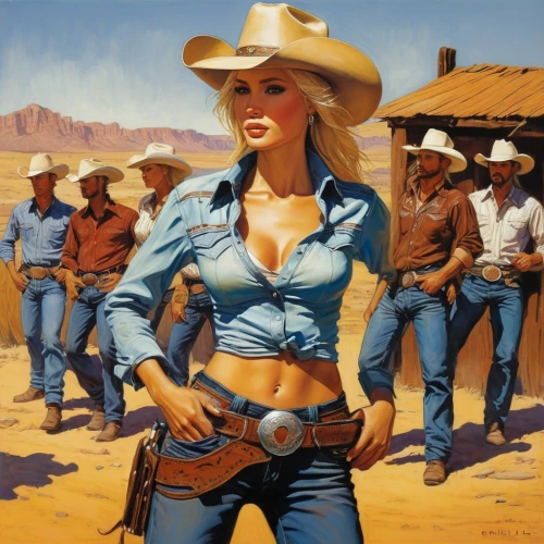 cowgirls,cowgirl,country-western dance,western riding,western,cowboys,wild west,western pleasure,cowboy bone,line dance,countrygirl,woman holding gun,cowboy,revolvers,blonde woman,western film,retro women,sheriff,girl with a gun,rodeo,Illustration,Realistic Fantasy,Realistic Fantasy 06