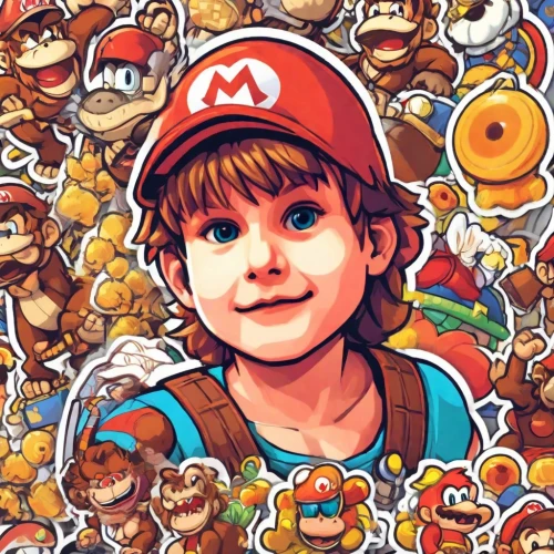 mario,mario bros,super mario,super mario brothers,game characters,twitch icon,edit icon,baby icons,party icons,icon set,game illustration,children's background,badges,nes,kids illustration,nintendo,stickers,png image,icon pack,kid hero,Digital Art,Sticker