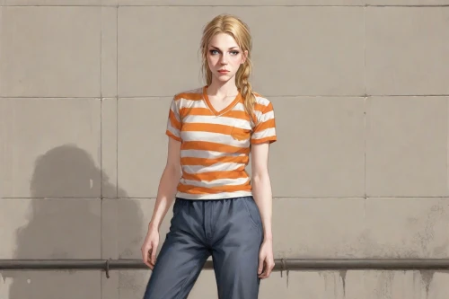 clementine,character animation,animated cartoon,women's clothing,women clothes,female model,main character,fashion girl,horizontal stripes,girl in a long,ladies clothes,female worker,girl in t-shirt,fashionable girl,fashion doll,sprint woman,striped background,one-piece garment,a uniform,isolated t-shirt,Digital Art,Comic