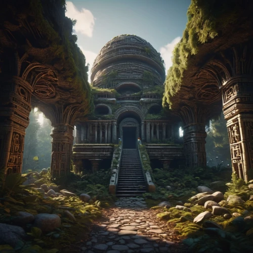 mausoleum ruins,ancient house,ruin,ancient city,ancient buildings,ruins,artemis temple,hall of the fallen,citadel,ancient,kadala,poseidons temple,temple,stone palace,peter-pavel's fortress,3d render,portal,collected game assets,pillars,ancient building,Photography,General,Sci-Fi