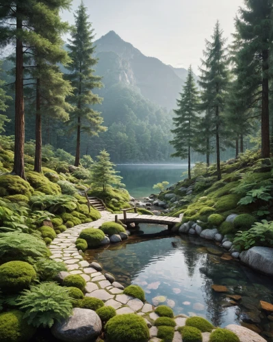 landscape background,forest landscape,mountain spring,japan landscape,nature landscape,green landscape,river landscape,green trees with water,fantasy landscape,world digital painting,natural landscape,coniferous forest,landscape nature,forest background,alpine lake,green forest,beautiful landscape,brook landscape,mountain landscape,mountain scene