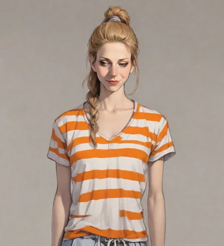 girl in t-shirt,clementine,horizontal stripes,female model,striped background,polo shirt,fashion vector,women's clothing,girl in a long,isolated t-shirt,vanessa (butterfly),cotton top,portrait background,fashionable girl,the girl in nightie,tee,nurse uniform,girl portrait,young woman,liberty cotton,Digital Art,Comic