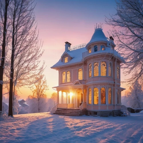 winter house,victorian house,snow house,vermont,new england style house,victorian,beautiful home,country house,fairytale castle,snowhotel,winter morning,country cottage,summer house,winter landscape,christmas landscape,snow shelter,the gingerbread house,winter wonderland,gingerbread house,little house,Photography,General,Realistic
