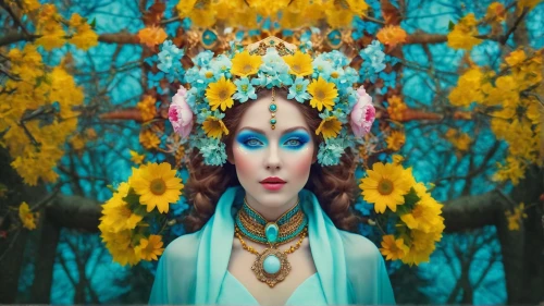 kahila garland-lily,fantasy portrait,fairy peacock,faerie,fantasy woman,rusalka,blue enchantress,elven flower,fae,fairy queen,water nymph,dryad,flora,priestess,fantasia,fairy forest,elven,fantasy picture,avatar,faery