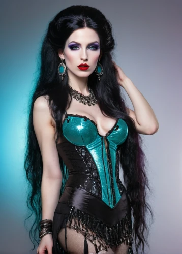 gothic fashion,gothic woman,latex clothing,corset,gothic dress,celtic queen,miss circassian,goth woman,neo-burlesque,burlesque,gothic style,gothic portrait,absinthe,victorian lady,artificial hair integrations,female doll,the enchantress,fantasy woman,vampire woman,latex gloves,Illustration,Realistic Fantasy,Realistic Fantasy 30