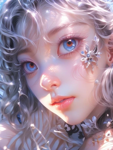 child fairy,little girl fairy,angel's tears,white rose snow queen,faerie,winter dream,fantasy portrait,the snow queen,fairy,luminous,faery,crystalline,fae,winterblueher,forget me not,summer snowflake,frost,white snowflake,white blossom,flower fairy