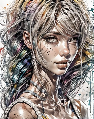 digital artwork,digital art,world digital painting,illustrator,chalk drawing,girl drawing,mystical portrait of a girl,boho art,digital painting,digital illustration,fantasy portrait,fantasy art,blond girl,psychedelic art,girl portrait,blonde girl,bodypaint,adobe illustrator,digital drawing,pencil art