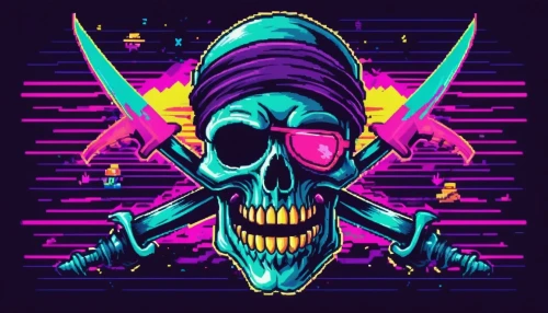 80's design,skull allover,neon ghosts,skull racing,80s,vector illustration,black light,vector art,pixel art,uv,voodoo,death's-head,days of the dead,skull rowing,vector design,terminator,retro background,bandana background,day of the dead frame,killer,Unique,Pixel,Pixel 04