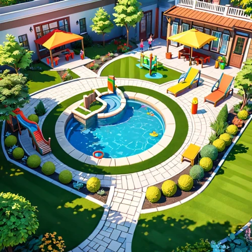 pool house,outdoor pool,swimming pool,artificial grass,swim ring,dug-out pool,roof top pool,landscaping,golf lawn,holiday villa,holiday complex,resort,resort town,luxury home,garden design sydney,luxury property,home landscape,green lawn,backyard,roof landscape,Anime,Anime,General
