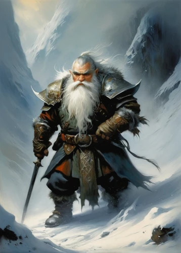 dwarf sundheim,father frost,nordic christmas,northrend,gnome ice skating,dwarf,gnome skiing,heroic fantasy,norse,dwarf cookin,viking,male elf,white beard,north pole,dwarves,lone warrior,nordic,scandia gnome,thorin,glory of the snow,Illustration,Realistic Fantasy,Realistic Fantasy 16