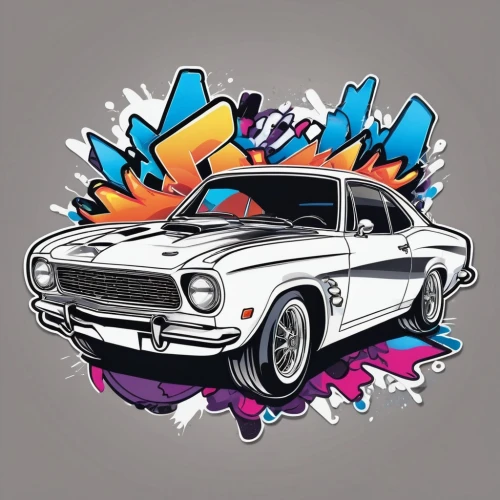 muscle car cartoon,automotive decal,ford maverick,muscle car,vector graphic,3d car wallpaper,american muscle cars,vector illustration,muscle icon,mobile video game vector background,ford mustang,pony car,vector graphics,vector design,ford mustang mach 1,ford torino,camaro,chevrolet chevelle,dodge challenger,retro car,Unique,Design,Sticker