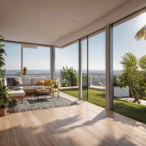 window with sea view,block balcony,roof terrace,penthouse apartment,3d rendering,smart home,sky apartment,home interior,modern room,ocean view,dunes house,sliding door,roof landscape,seaside view,residential property,wooden windows,modern decor,luxury property,smart house,livingroom,Photography,General,Realistic