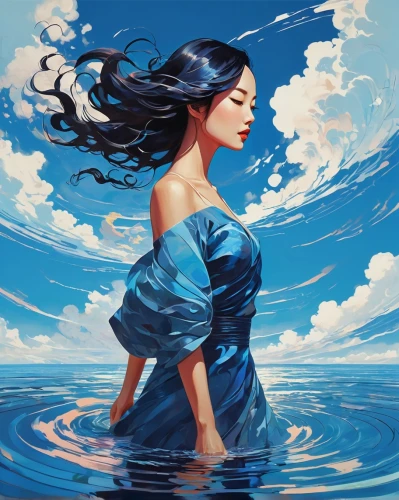 the wind from the sea,blue waters,ocean blue,water nymph,blue water,wind wave,sea breeze,ocean,blue hawaii,submerged,water waves,water lotus,japanese waves,blue painting,the sea maid,flowing water,flowing,water-the sword lily,ocean waves,watery heart,Illustration,Vector,Vector 07