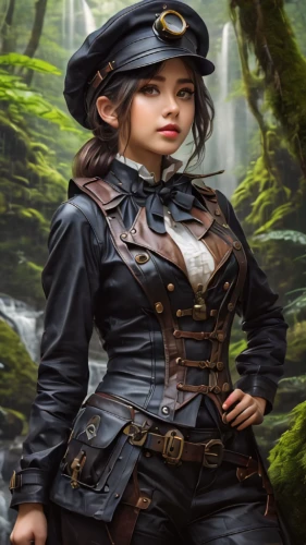 steampunk,policewoman,officer,park ranger,fantasy portrait,police officer,victorian lady,police uniforms,ranger,naval officer,fantasy picture,pilgrim,military officer,portrait background,artemisia,woman fire fighter,fantasy art,female nurse,sheriff,garda,Photography,General,Natural