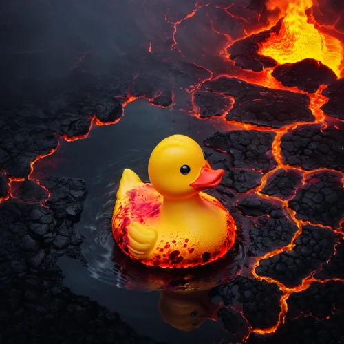 red duck,fire and water,lake of fire,rubber duck,fire background,rubber ducky,rubber duckie,rubber ducks,ducky,thermal spring,bath duck,lava river,del tatio,no water on fire,duck on the water,volcano pool,fire fighting water,lava,water fowl,fire land,Photography,Documentary Photography,Documentary Photography 17