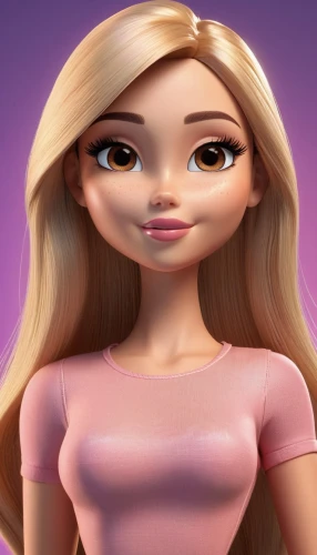 barbie,doll's facial features,rapunzel,3d model,barbie doll,animated cartoon,3d rendered,female doll,3d figure,madeleine,olallieberry,cute cartoon character,blond girl,clay animation,doll figure,louise,3d render,clove pink,girl pony,3d modeling,Unique,3D,3D Character