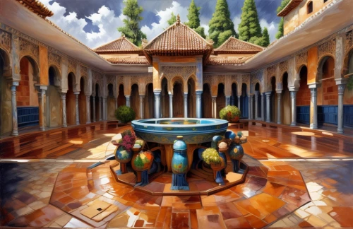 thermal bath,spa water fountain,riad,water palace,fountain of friendship of peoples,water fountain,roman bath,floor fountain,courtyard,moor fountain,cistern,city fountain,thermae,drinking fountain,old fountain,fountain,decorative fountains,village fountain,spa,caravanserai
