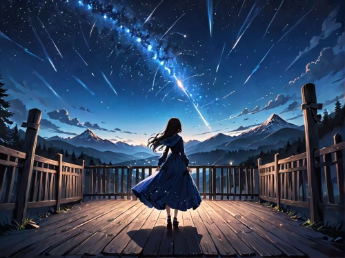 starry sky,falling stars,falling star,the night sky,star sky,starry night,night stars,starlight,starscape,tobacco the last starry sky,night sky,the stars,star winds,shooting stars,star scatter,starry,stars,fantasy picture,nightsky,the moon and the stars,Anime,Anime,General