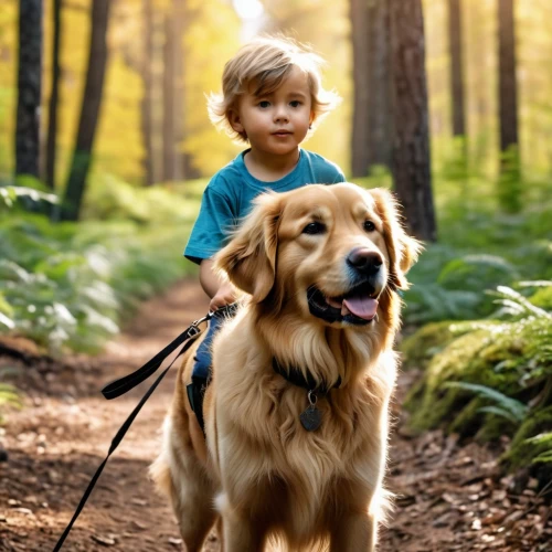 boy and dog,pet vitamins & supplements,golden retriever,giant dog breed,golden retriver,pyrenean mastiff,walking dogs,dog hiking,walk with the children,happy children playing in the forest,companion dog,dog walker,dog walking,nova scotia duck tolling retriever,hunting dogs,dog photography,livestock guardian dog,retriever,dog pure-breed,girl and boy outdoor,Photography,General,Realistic