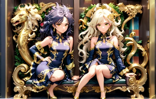 monsoon banner,christmas banner,golden wreath,fairy tale icons,female hares,christmas angels,easter banner,mirror image,japanese icons,valentine banner,crown icons,sanya,display panel,chinese icons,wisteria shelf,party banner,kotobukiya,mirror reflection,two girls,banner set,Anime,Anime,Realistic