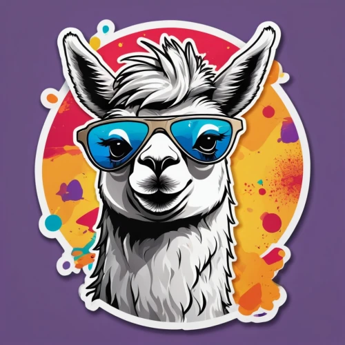llama,llamas,lama,bazlama,alpaca,vicuña,guanaco,alpacas,twitch icon,camelid,altiplano,twitch logo,vicuna,blogger icon,animal stickers,soundcloud icon,szymbark,electric donkey,store icon,anglo-nubian goat,Unique,Design,Sticker