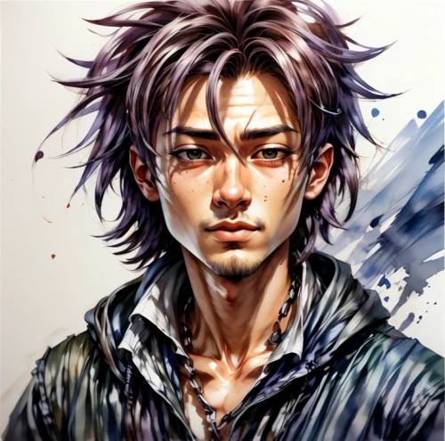 disheveled,edit icon,jin deui,yukio,taichi,portrait background,shimada,artist color,anime boy,male character,shinigami,anime cartoon,kame sennin,kinomichi,main character,screw,game character,joker,digital painting,wiz