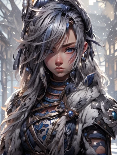 winterblueher,fantasy portrait,the snow queen,suit of the snow maiden,ice queen,portrait background,female warrior,violet head elf,eternal snow,elza,custom portrait,winter background,gara,edit icon,elven,male elf,frost,blanche,wood elf,dark elf