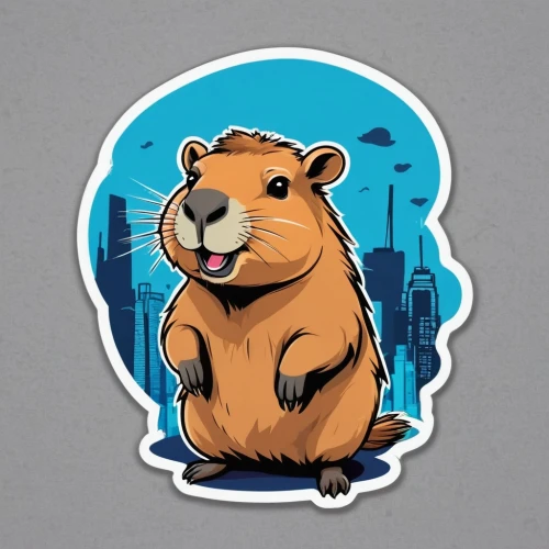 beaver,rodentia icons,beaver rat,lab mouse icon,capybara,quokka,groundhog,beavers,musical rodent,wombat,nutria-young,little bear,nutria,gopher,great bear,cute bear,bear,scandia bear,atlas squirrel,slothbear,Unique,Design,Sticker