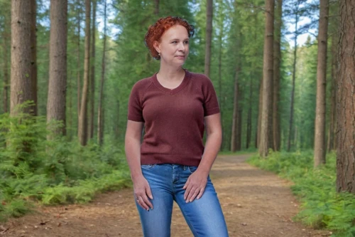 forest background,farmer in the woods,girl in t-shirt,in the forest,forest walk,girl with tree,red-haired,birch tree background,pam trees,digital compositing,ginger rodgers,ballerina in the woods,jeans background,temperate coniferous forest,woman walking,fir forest,hazel alder,portrait background,lori,redhair