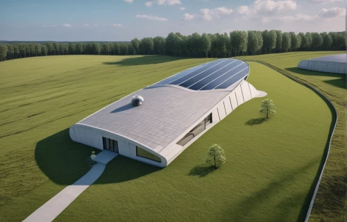 solar farm,field barn,eco-construction,solar field,grass roof,turf roof,3d rendering,gable field,organic farm,solar power plant,solar photovoltaic,farmstead,metal roof,farm house,solar panels,solar modules,roof landscape,piglet barn,greenhouse cover,roof panels,Photography,General,Realistic