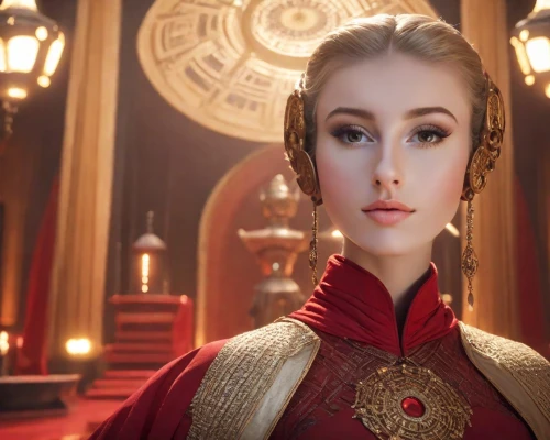 miss circassian,queen cage,queen of hearts,celtic queen,red tunic,nero,elven,wanda,regal,red coat,lady in red,red russian,priestess,imperial coat,queen,imperial crown,elf,red lantern,mary-gold,forbidden palace,Photography,Realistic