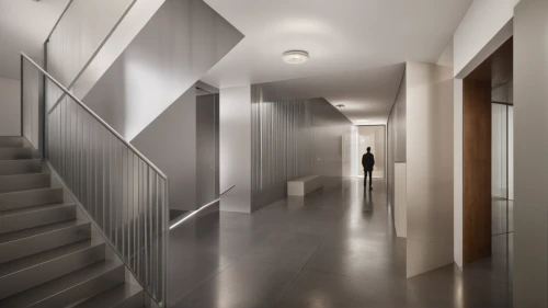 hallway space,hallway,3d rendering,daylighting,search interior solutions,stairwell,interior modern design,corridor,archidaily,core renovation,outside staircase,shared apartment,room divider,appartment building,walk-in closet,an apartment,winding staircase,contemporary decor,exposed concrete,structural plaster