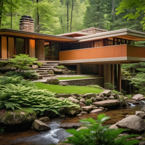 mid century house,mid century modern,japanese architecture,house in the forest,ryokan,house in the mountains,house in mountains,beautiful home,modern house,house by the water,modern architecture,asian architecture,house with lake,dunes house,japanese zen garden,timber house,luxury property,pool house,the cabin in the mountains,home landscape,Photography,General,Realistic