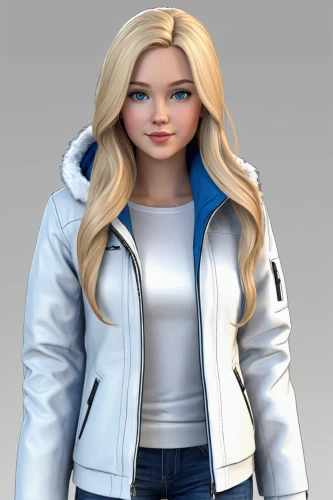 3d model,winterblueher,elsa,3d rendered,jacket,3d modeling,3d figure,3d render,character animation,bolero jacket,animated cartoon,main character,parka,fashion vector,winter clothing,suit of the snow maiden,winter clothes,gradient mesh,hoodie,barbie,Conceptual Art,Daily,Daily 35