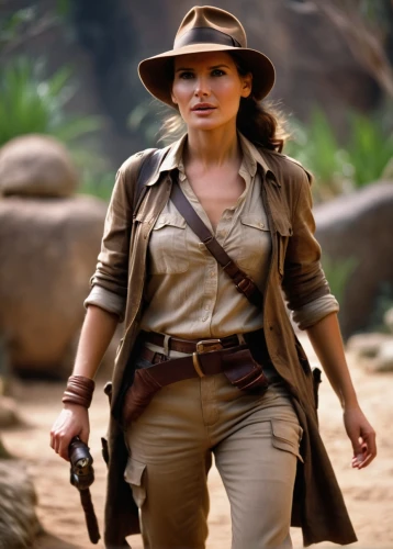 indiana jones,female hollywood actress,female doctor,lara,park ranger,zookeeper,safari,leather hat,katniss,newt,biologist,khaki,the hat-female,sheriff,lioness,brown hat,western film,wildlife biologist,woman holding gun,hollywood actress,Photography,General,Cinematic