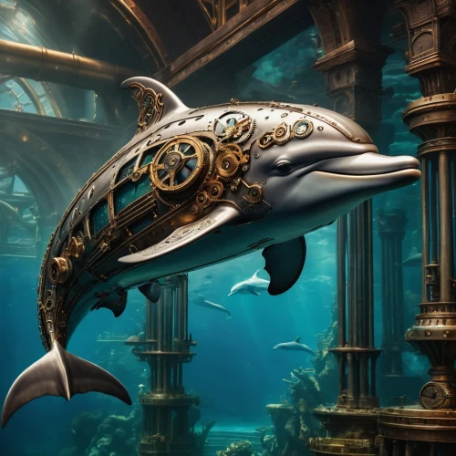 the dolphin,cetacea,dolphin background,bronze hammerhead shark,oceanic dolphins,dolphin,dolphin fish,nautilus,aquatic animals,cetacean,dolphin-afalina,dolphinarium,dolphins in water,dolphins,giant dolphin,god of the sea,underwater world,aquarium decor,marine reptile,deep sea nautilus,Photography,General,Fantasy