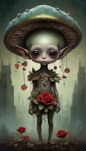 toadstool,mushroom landscape,surrealism,pinocchio,toadstools,valentine gnome,faery,flying seed,situation mushroom,rosa 'the fairy,it,fae,surrealistic,goblin,agaric,fantasy art,pierrot,anti-cancer mushroom,nelumbo,fantasy portrait,Photography,General,Cinematic