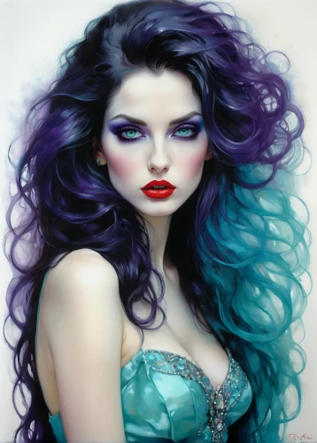 blue violet,blue enchantress,fantasy art,purple lilac,hair coloring,violet colour,purple blue,blue hair,fashion illustration,fantasy woman,la violetta,fantasy portrait,blue grape,mermaid vectors,jasmine blue,mermaid background,mazarine blue,the enchantress,gypsy hair,purple,Illustration,Realistic Fantasy,Realistic Fantasy 30