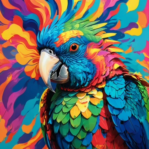 colorful birds,macaw hyacinth,macaw,beautiful macaw,blue and gold macaw,scarlet macaw,blue macaw,rainbow lorikeet,bird painting,rainbow lory,color feathers,parrot,colorful background,blue and yellow macaw,guacamaya,parrot feathers,blue parrot,macaws blue gold,macaws of south america,colorful foil background,Conceptual Art,Oil color,Oil Color 23
