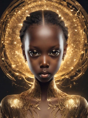 mystical portrait of a girl,golden crown,african woman,radiance,golden mask,gold crown,african art,mirror of souls,african american woman,african,black skin,black woman,golden apple,mary-gold,gold leaf,afar tribe,yellow-gold,gold filigree,beautiful african american women,gold jewelry