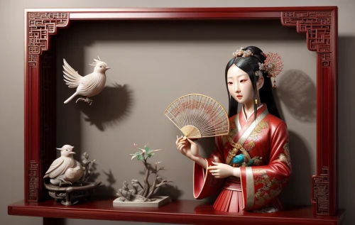 chinese art,oriental painting,geisha girl,oriental princess,japanese art,geisha,chinese screen,oriental girl,oriental,decorative frame,ikebana,floral and bird frame,chinese style,dongfang meiren,junshan yinzhen,meticulous painting,flower frame,tea ceremony,flower painting,yi sun sin