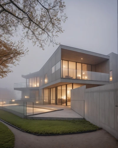 modern house,modern architecture,dunes house,danish house,archidaily,cube house,cubic house,frame house,morning fog,morning mist,ruhl house,foggy landscape,residential house,kirrarchitecture,foggy day,mid century house,timber house,early fog,contemporary,dense fog,Photography,General,Realistic