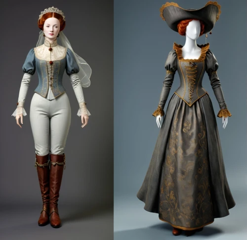 victorian fashion,female doll,women's clothing,costume design,designer dolls,elizabeth i,women clothes,fashion dolls,victorian lady,costumes,doll figures,suit of the snow maiden,doll figure,ladies clothes,dress form,bodice,figurines,3d model,the hat-female,country dress,Conceptual Art,Fantasy,Fantasy 01