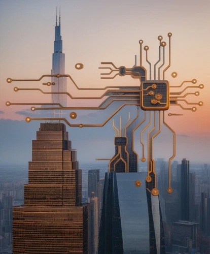 blockchain management,connected world,dubai,smart city,internet of things,iot,digital identity,industry 4,skyscrapers,electronic market,digital data carriers,connection technology,burj,city skyline,prospects for the future,connectcompetition,connectivity,tech trends,blockchain,electric tower,Photography,General,Natural