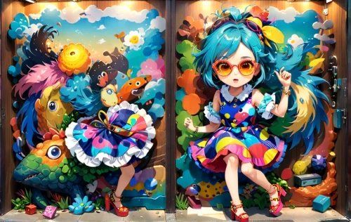 fairy peacock,hatsune miku,wonderland,rainbow butterflies,artist doll,dizzy,harajuku,fairy galaxy,peacock,colorful heart,fiori,vocaloid,artist color,alice,fairy world,masquerade,doll's festival,fantasia,painter doll,3d fantasy,Anime,Anime,Realistic