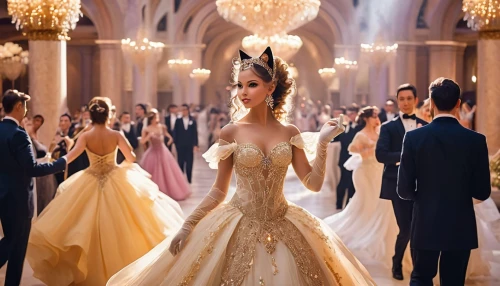 ball gown,cinderella,ballroom,golden weddings,quinceanera dresses,princess sofia,a princess,wedding dresses,a fairy tale,fairytale,bridal party dress,wedding gown,bridal clothing,tiana,quinceañera,fairy tale,bridal dress,fairy tale character,ballroom dance,the crown,Photography,General,Realistic