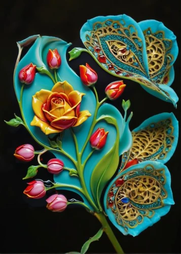 embroidered flowers,embroidered leaves,flower painting,floral rangoli,lotuses,lotus flowers,lotus hearts,glass painting,water lily plate,jewel bugs,lotus leaves,floral ornament,flower art,golden lotus flowers,hand painting,mehndi designs,rangoli,lotus pod,embroidery,jewel beetles