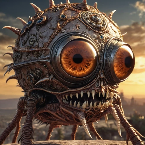 fallout4,three eyed monster,steampunk,fallout,steam icon,phage,one eye monster,district 9,steampunk gears,robot eye,diving helmet,bacteriophage,bot icon,eye ball,insect ball,erbore,bombyx mori,streampunk,post apocalyptic,cog,Photography,General,Realistic