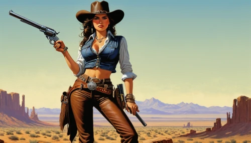 wild west,western,gunfighter,western film,cowgirls,cowgirl,western riding,western pleasure,american frontier,girl with a gun,woman holding gun,girl with gun,cowboy bone,country-western dance,cowboy action shooting,drover,cowboy,wild west hotel,sheriff,arid land,Illustration,American Style,American Style 07